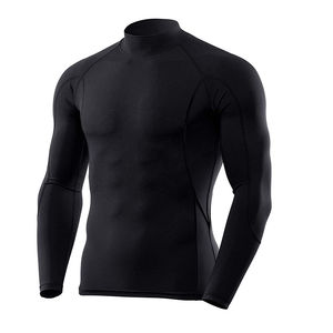 Camiseta de compresión para hombre, camiseta de manga larga negra, Camiseta larga informal transpirable de secado rápido para Fitness, OEM - Product Image 4