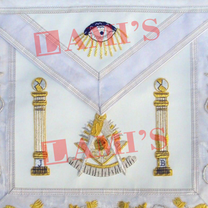 El mejor Material bordado a mano Masonic Grand Past Masters White Delantal Masonic Regalia Delantal - Product Image 5