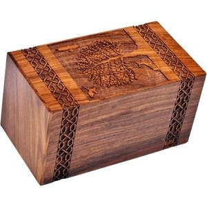 Personnalisation en gros boîte à souvenirs en bois naturel solide crémation adultes urnes humaines mémorial funérailles crémation animaux de compagnie urnes humaines - Product Image 5