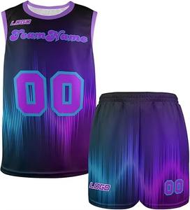 Maillot de basket-ball pour hommes de haute qualité sur mesure en gros, dernier design par transfert thermique, respirant, séchage rapide, 100% polyester - Product Image 4
