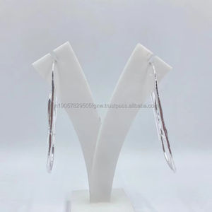 Best Price Trendy White Pure Sterling <b>Silver</b> <b>Huggie</b> <b>Earrings</b> Gold Plated Religious Style Classic Wedding Party Gift for Women - Product Image 1