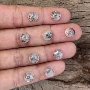 Opale de Dendrite naturelle de qualité 5mm 10mm 30mm toutes les pierres précieuses en vrac à dos plat calibrées pour la fabrication de bijoux de bague de collier faits à la main - Product Image 5