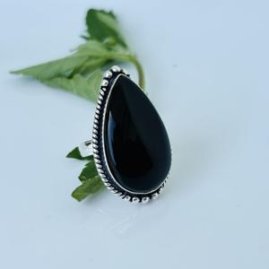 Bague en argent sterling 925 avec pierre précieuse en onyx noir d'origine, tendance et très vendue, prix d'usine, bijoux pour femmes - Product Image 5