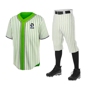 Breathable Baseball Uniform Set Custom Logo Baseball Jersey With <b>Elastic</b> Pants And <b>Belt</b> For Men Youth - Product Image 1
