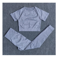 Ensemble de yoga personnalisé pour femmes, respirant, anti-transpiration, taille élastique, couleur unie, haute qualité, 5 pièces, vêtements de sport sans manches