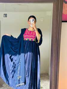 Nueva llegada de las mujeres de manga larga de estilo afgano vestido bordado modesto vestido de fiesta con encaje cremallera decoración precio al por mayor - Product Image 5