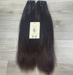 Extensiones de cabello humano virgen vietnamita natural al por mayor, mechones alineados con cutícula, extremos de un solo donante superdoblemente dibujados - Product Image 1