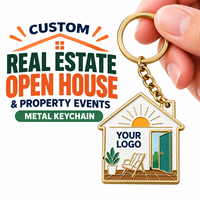Porte-clés personnalisé en métal pour la maison, 5 cm, avec logo personnalisé, pour agence immobilière, événements immobiliers, cadeau promotionnel