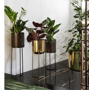 Pot de fleurs moderne en métal noir pour la décoration de jardin d'intérieur, décoration de luxe pour la maison, hôtel, restaurant - Product Image 3