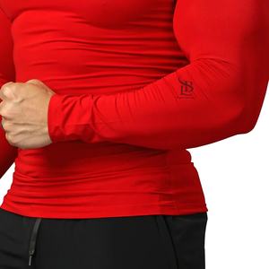 Vêtements de course de haute qualité pour hommes Rash Guard à séchage rapide à manches courtes T-shirt de compression ajusté Matière solide Prix de gros OEM - Product Image 6