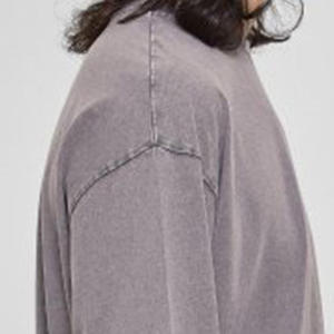 เสื้อยืดแขนยาวลายโลโก้แบบกำหนดเอง เสื้อยืดแขนยาวลายโลโก้แบบกำหนดเองสไตล์วินเทจ เสื้อยืดลายวินเทจแบบฟอกสี - Product Image 2