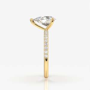 Lab Grown Pear Cut Diamond Pave 9K Gold <b>Ring</b> - Product Image 4