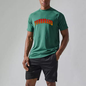 Personnalisé vierge 100% coton 220gsm coupe régulière ensemble de vêtements de sport courts pour hommes tissu interlock solide antibactérien écologique - Product Image 1