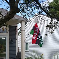 Lot de 2 drapeaux Black Lives Matter (BLM) 3x5 pieds, grande bannière de protestation pour la paix en toile avec 2 œillets - USA TOP FLAGSINC