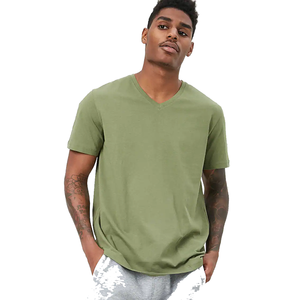 Meilleure vente T-shirt en coton Hip Hop T-shirt uni pour l'impression de logo personnalisé T-shirts en coton épais grande taille pour hommes avec impression bouffante - Product Image 1