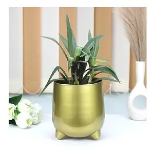 Iron Metal Planter Large Flower Planter Pots Garden Or Home Decoration Item Metal Planter Pot With Stand For Golden Finishing