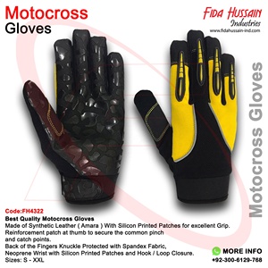 Gant de vélo protégé contre les articulations en cuir synthétique Gants de vélo pour motard Gants de motocross imprimés en silicone - Product Image 6
