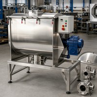 Mélangeur à ruban double spirale en acier inoxydable, agitateur de poudre sèche, capacité 200L, 4kW, pour aliments, engrais, détergents en poudre