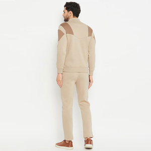 Survêtement sur mesure à col montant de couleur unie pour hommes Meilleure vente chaude Survêtements zippés en coton uni pour hommes Service OEM - Product Image 6