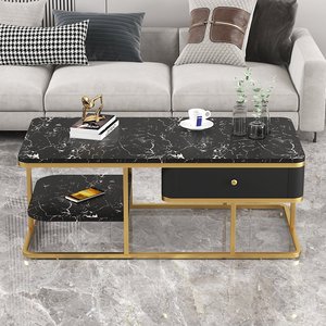 โต๊ะโซฟาสไตล์ร่วมสมัยพร้อมลิ้นชัก โครงสีบรอนซ์ทอง-TT68191 - Product Image 3