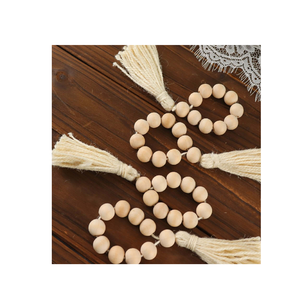 Natural Water wood napkin ring Round <b>Placemats</b> with Wooden <b>Beads</b> 3 pcs Napkin Rings for Dining Table Decor - Product Image 5