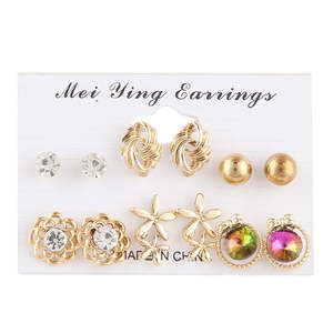 Boucles d'oreilles fantaisie pour filles - Dorées - Product Image 1