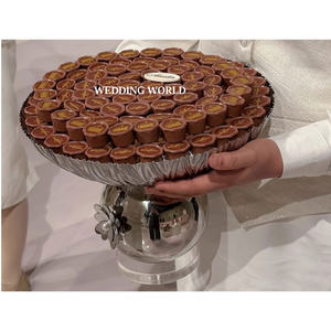 Bol à chocolat en acier inoxydable poli miroir Forme ronde Bol sucré nickelé Décoration Ramadan Bol à chocolat de table - Product Image 1