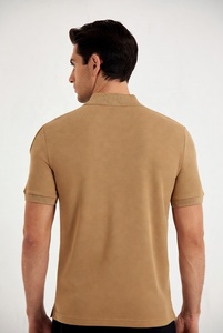 Customizable <b>Men's</b> Short Sleeve Zipper Polo T-<b>Shirts</b> High End Pique Fabric Slim Fit Comfortable Durable Washable OEM ODM - Product Image 3