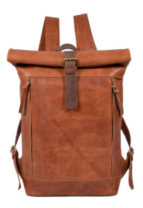 กระเป๋าเป้แบบม้วนใส่ได้ทั้งชายและหญิงกระเป๋าเป้สะพายหลังแบบลำลองทนทานมีกระดุมหนังแท้โพลีเอสเตอร์สีลูกกวาดที่มีสไตล์ - Product Image 4