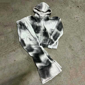 Sudadera con capucha personalizada de corte holgado y extragrande, estilo vintage, con lavado ácido y efecto desgastado, con cordón ajustable y bajo sin rematar, para streetwear de invierno. - Product Image 2