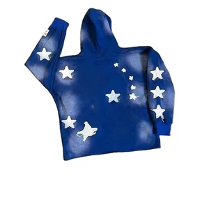 Sweat-shirts pour hommes de haute qualité, personnalisés, à fermeture éclair intégrale, en coton biologique, style hip-hop vintage, lavés, avec patch, style délavé - Product Image 4