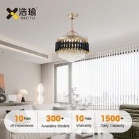 # Ventilateur de plafond à lames rétractables de luxe en cristal LED 2835 Factory OEM 42 pouces, lampe de lustre, ventilateur
