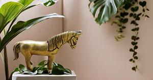 <b>Large</b> Golden Brass Standing Horse Sculpture Creative Tableware Showpiece for Home Decor Vastu Statue Running Horse <b>Desk</b> Ornament - Product Image 5