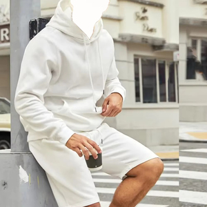 Conjunto de Sudadera con Capucha y Pantalones Cortos para Hombre, Transpirable, con Cierre y Logotipo Personalizado Bordado, Ropa de Entrenamiento de Secado Rápido para Invierno - Product Image 3