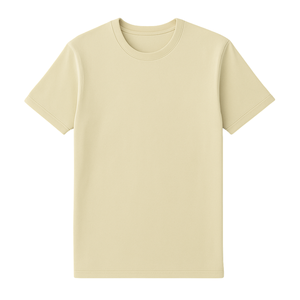 Camiseta de Cuello Redondo para Hombre, Amarilla, 100% Algodón Orgánico de Lujo, Preencogida, Certificada por GOTS, Premium, Manga Corta, Transpirable - Product Image 1