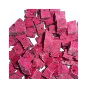 Cube IQF มังกรผลไม้ธรรมดาสีแดงหรือสีขาวมังกรผลไม้บริสุทธิ์ราคาถูกคุณภาพระดับพรีเมียม Super ขายแฟลชมังกรผลไม้ตัวอย่างฟรี