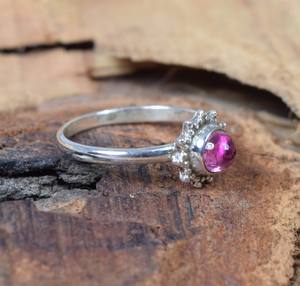 Bague classique faite main par un designer en argent sterling 925, sertie d'une magnifique tourmaline rose véritable de 6 mm, pour femme, idéale pour les fêtes - Product Image 2