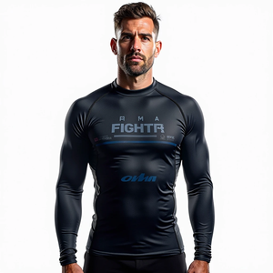 Customized Lightweight Compression Fit <b>Rash</b> <b>Guard</b> with Full And Short Sleeve for MMA Customized Fight Design kimono de jiu jitsu - Product Image 4