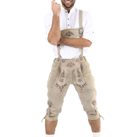 OEM 2025 – Meilleur Prix – Short Lederhosen Bavarois pour Homme – Cuir Premium Brodé Uni – Style Urbain – Vente en Gros à Bas Prix
