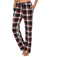 Vêtements de nuit décontractés pantalons logo personnalisé pour garçons adultes en flanelle de coton de qualité supérieure avec cordon de serrage à la taille haute