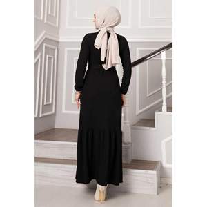 Black Removable Belted Ruffle <b>Skirt</b> Dress for Prom - Product Image 4