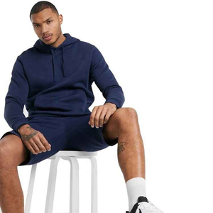 Ensembles de vêtements d'été en coton 2 pièces pour hommes, ensembles de survêtements à capuche, vêtements de ville délavés, ensembles d'été courts pour hommes, vente en gros - Product Image 5