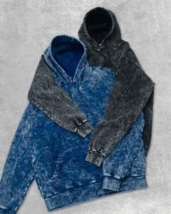 Sudadera con capucha para hombre con lavado ácido y efecto desgastado, bordado de logotipo personalizado, impresión digital, estilo pullover descolorido de invierno, 100% algodón de alto gramaje, color piedra - Product Image 2