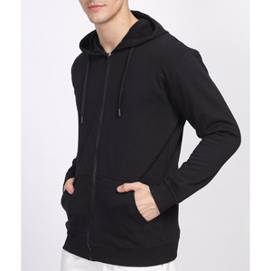 Vente en gros de sweats à capuche zippés unis avec logo personnalisé grande taille pour hommes sweats à capuche et sweatshirts pull-over hiver vêtements de sports sweats à capuche décontractés pour hommes - Product Image 1