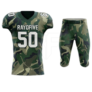 Ensemble de maillot et short de football américain respirant personnalisé de qualité supérieure pour les équipes, uniforme avec accessoires, 100% polyester - Product Image 2