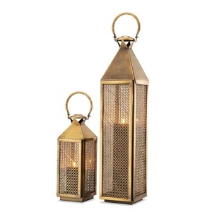 โคมไฟเชิงเทียนฐานไม้สไตล์กรงนกที่แขวนผนังสวนตกแต่งด้วยโลหะ - Product Image 6