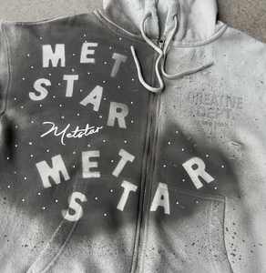 2025 personalizado francés Terry algodón Sudadera con capucha de alta calidad lavado Streetwear Sudadera con capucha de peso pesado hombres cremallera hasta Rhinestone Sudadera con capucha - Product Image 4