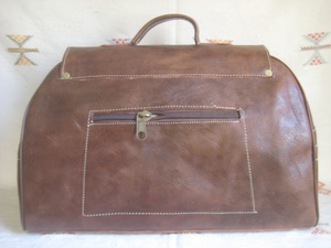 Sac de voyage rectangulaire classique en cuir véritable écologique, fait main avec poignée souple et fermeture à boucle, marron pour homme, sacs en cuir - Product Image 4