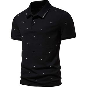 Patrón de cuadros antiarrugas de trabajo informal para hombre para camiseta de polo Prendas de abrigo de tenis de golf de verano con mangas cortas de poliéster tejido - Product Image 1