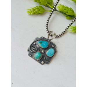 Pendentif Randy Billy Kingman serti de pierres avec incrustation de turquoise et d'argent sterling - Product Image 3